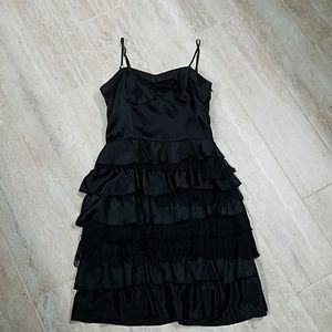 A/X armani exchange black silk dress lace ruffle
